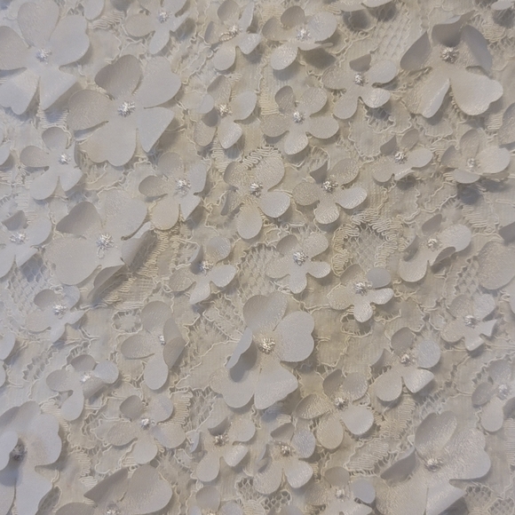 Nina Leonard Sz XL White Lacy Floral Embellished Stretch Dress. - Picture 9 of 16